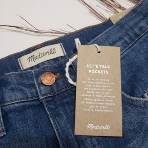 MADEWELL 24 high rise Denim Jean Bermuda Shorts - Picture 6 of 7
